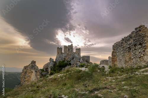 Rocca Calascio, Gran Sasso National Park. June 2021. The Aquila area of ​​Gran Sasso and in particular the fortress of Calascio have been used as a setting for numerous films. LadyHawke 