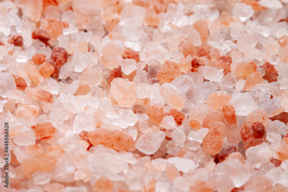 Macro photography of pink salt. Pink background Macro photography of pink salt. Pink background