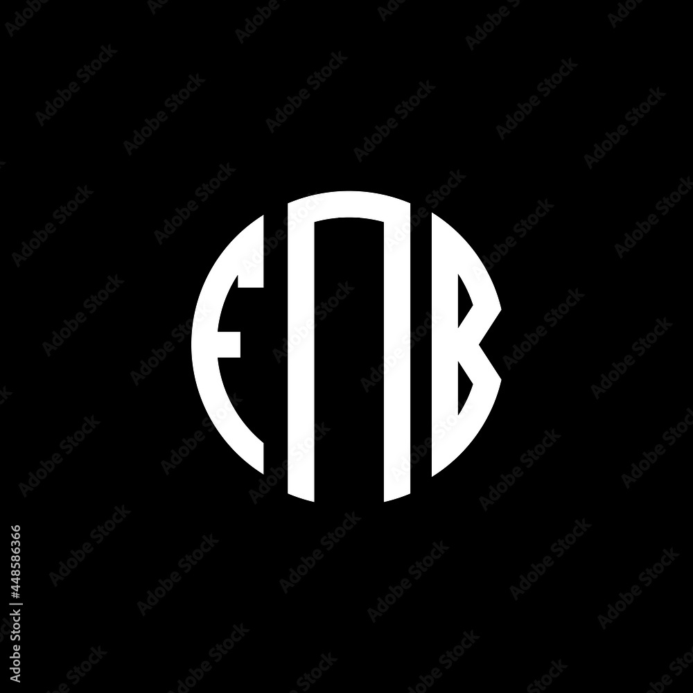 FNB letter logo design. FNB letter in circle shape. FNB Creative three