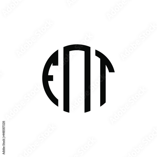 FNT letter logo design. FNT letter in circle shape. FNT Creative three letter logo. Logo with three letters. FNT circle logo. FNT letter vector design logo  photo