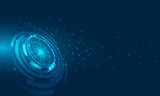 Hi-tech background abstract.Digital circle illustrator concept.futuristic background and blue technology.