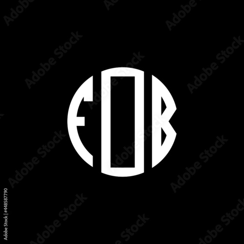 FOB letter logo design. FOB letter in circle shape. FOB Creative three letter logo. Logo with three letters. FOB circle logo. FOB letter vector design logo 