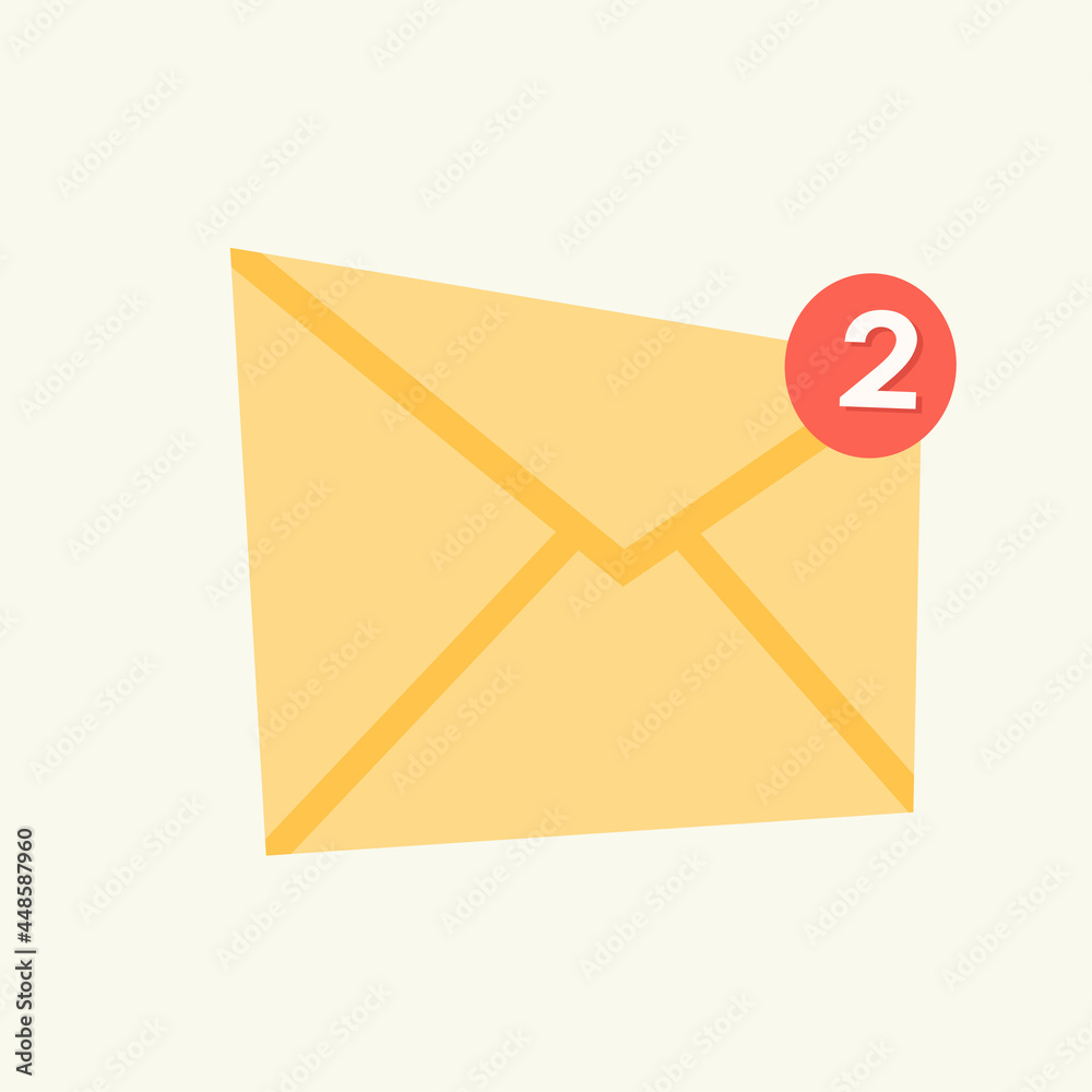 Envelope icon with missed messages. mail concept. Vector illustration Envelope icon with missed messages. mail concept. Vector illustration