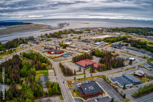 Aerial View of the town of Kenai, Alaska during Summer © Jacob