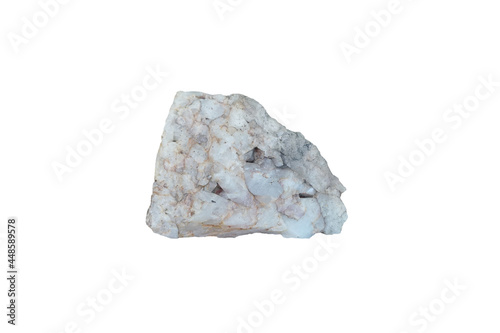 Obraz na płótnie Raw white quartz rock stone isolated on white background
