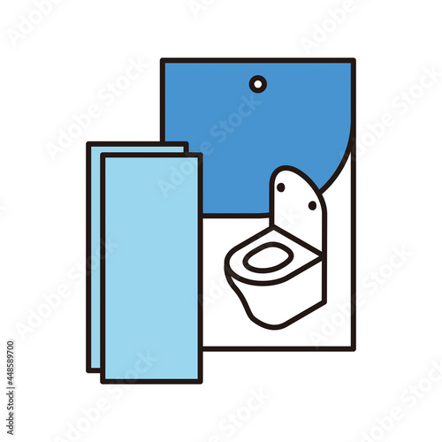 シンプル　イラスト　簡易トイレのベクターイラスト