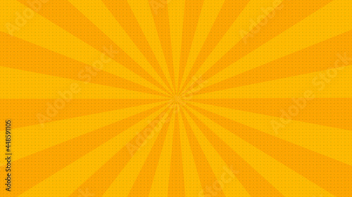 New abstract yellow comic zoom background with halftone effect