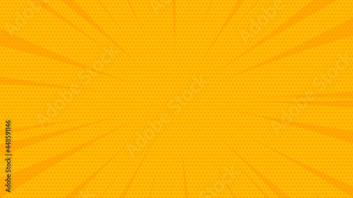 New abstract yellow comic zoom background with halftone effect
