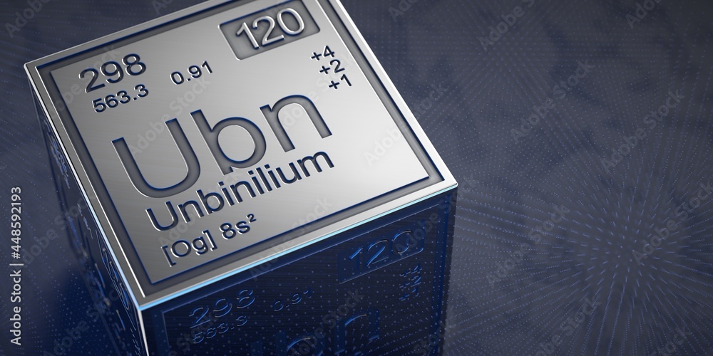 Unbinilium. Element 120 of the periodic table of chemical elements. Stock Illustration Adobe Stock