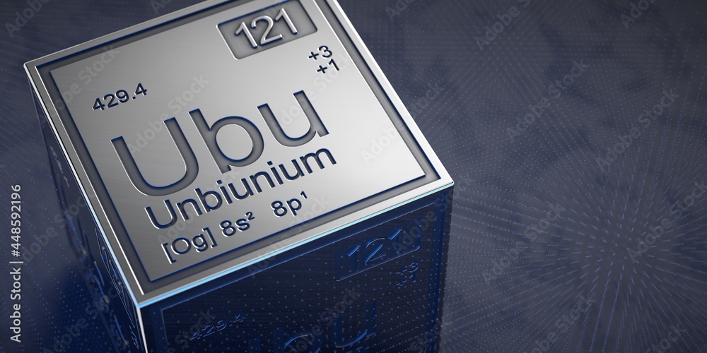 Unbiunium. Element 121 of the periodic table of chemical elements
