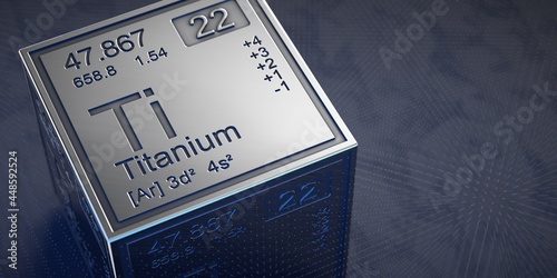 Titanium. Element 22 of the periodic table of chemical elements.  photo