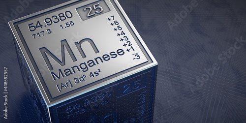 Manganese. Element 25 of the periodic table of chemical elements.  photo