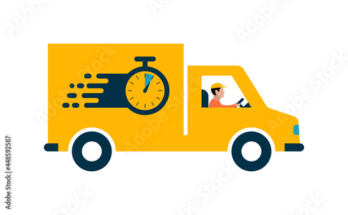 Fast delivery truck man van service