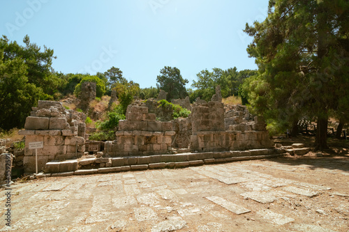 Ruins of ancient city of Phaselis in Antalya Turkey photo