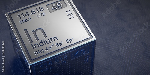 Indium. Element 49 of the periodic table of chemical elements. 