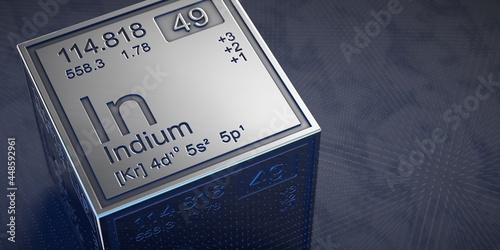 Indium. Element 49 of the periodic table of chemical elements. 
