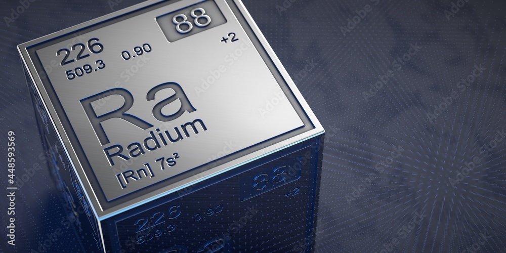 Radium. Element 88 of the periodic table of chemical elements. Stock