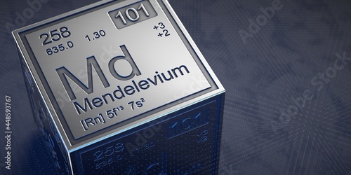 Mendelevium. Element 38 of the periodic table of chemical elements. 