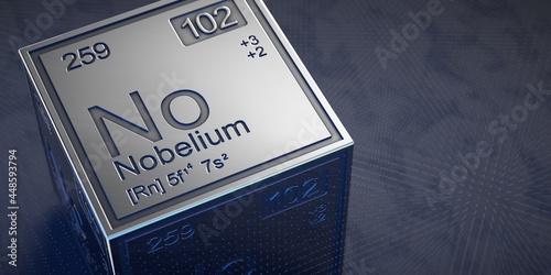 Nobelium. Element 102 of the periodic table of chemical elements.  photo