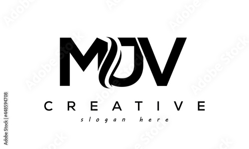  Letter MJV creative logo design vector	 photo