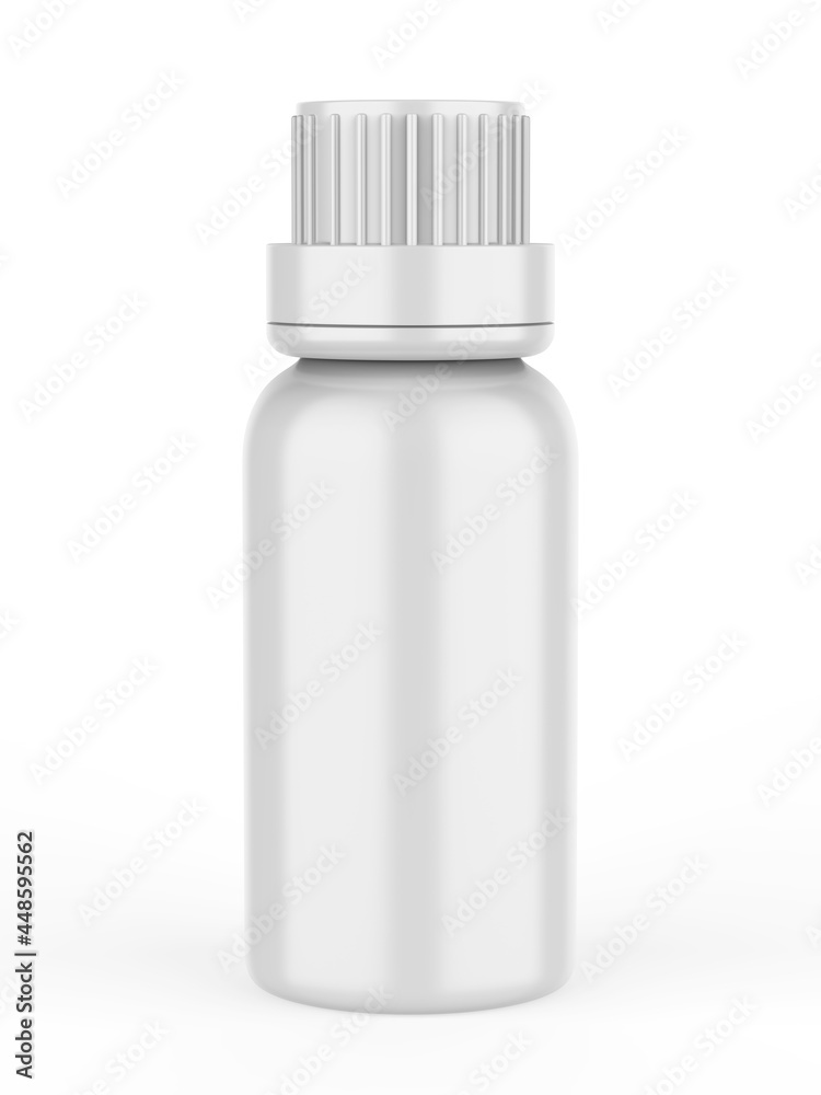 Blank mini screw cap bottle template, 3d render illustration. Blank mini screw cap bottle template, 3d render illustration.