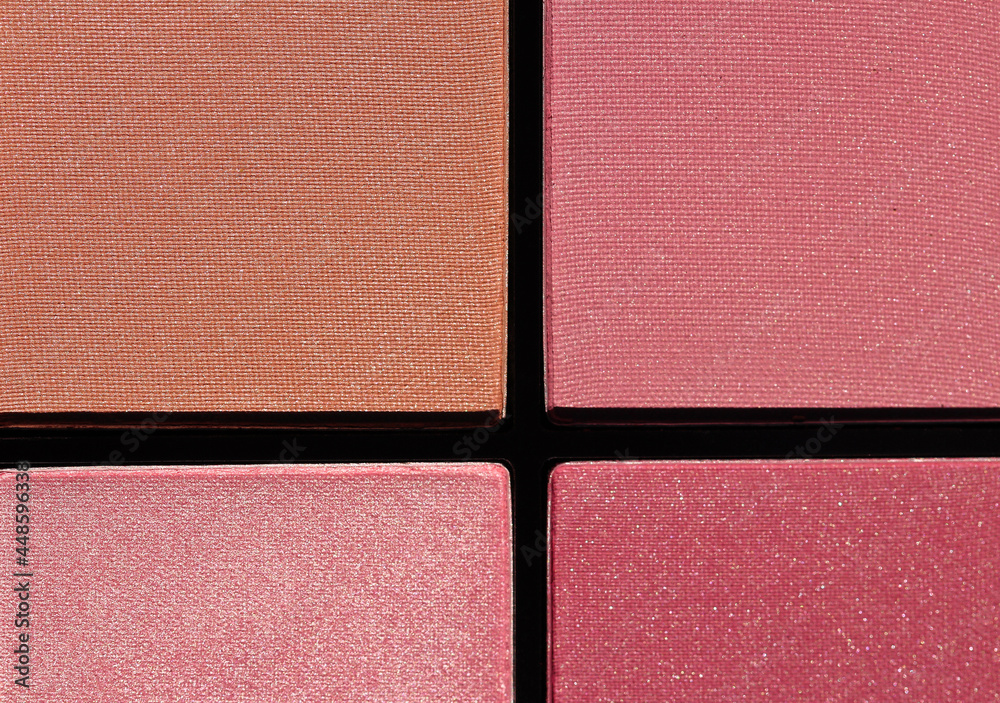 Fototapeta premium Palette of face blush make up in for shades