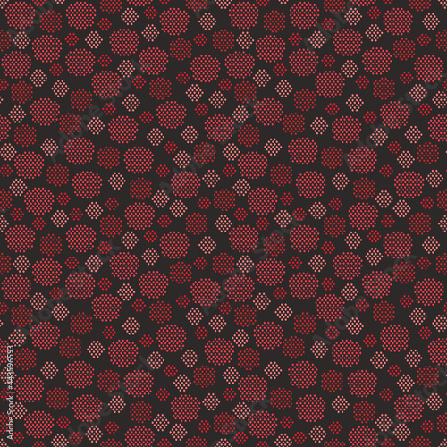 Abstract red fire shape dot seamless patterns, Abstract vector wallpaper, Seamless pattern background.