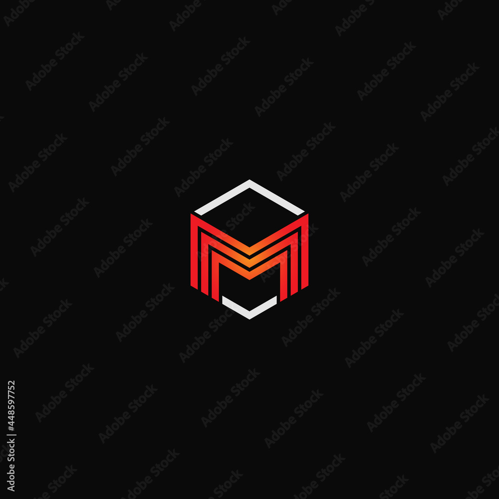 Fototapeta premium letter m cube vector logo design. logo template