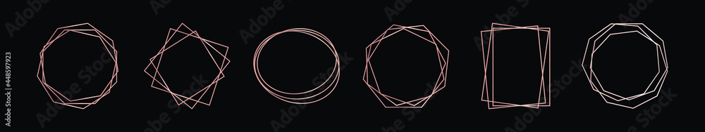 Rose gold geometric polygonal frame Rose gold geometric polygonal frame