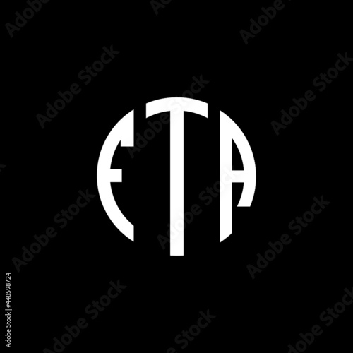 FTA letter logo design. FTA letter in circle shape. FTA Creative three letter logo. Logo with three letters. FTA circle logo. FTA letter vector design logo  photo
