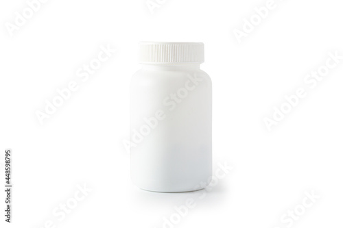 white pill bottle isolated on white background