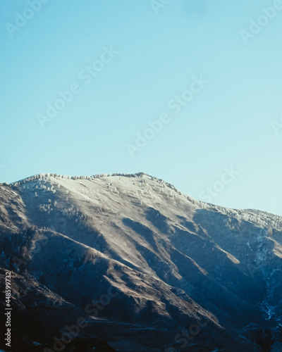 snow covered mountains in winter