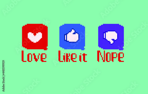 set of rating with pixel art style