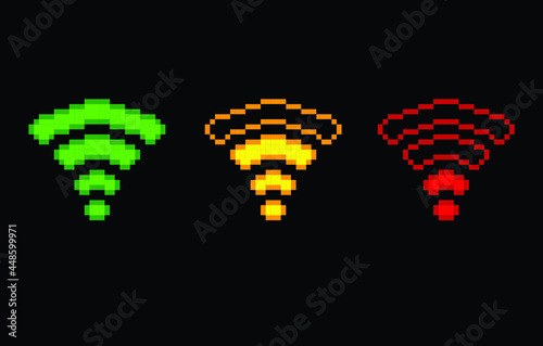wi-fi signal with pixel art style