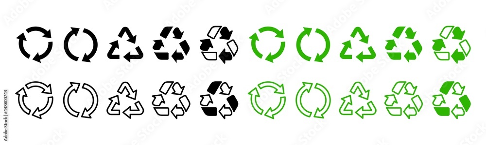 Fototapeta premium Vector graphic of recycle icon collection