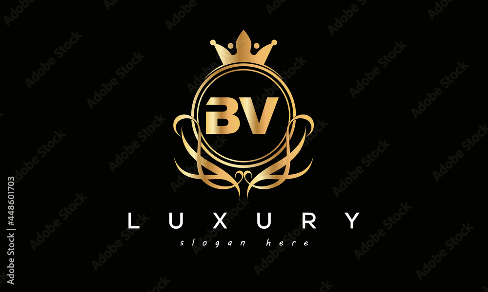 BV royal premium luxury logo with crown BV royal premium luxury logo with crown