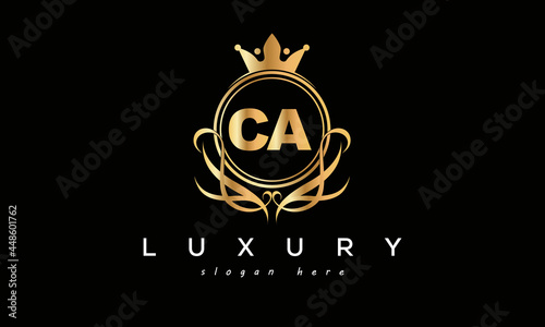 CA royal premium luxury logo with crown