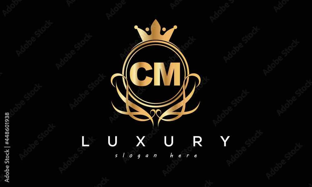 CM royal premium luxury logo with crown CM royal premium luxury logo with crown