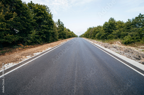 White eye road marking on motorway