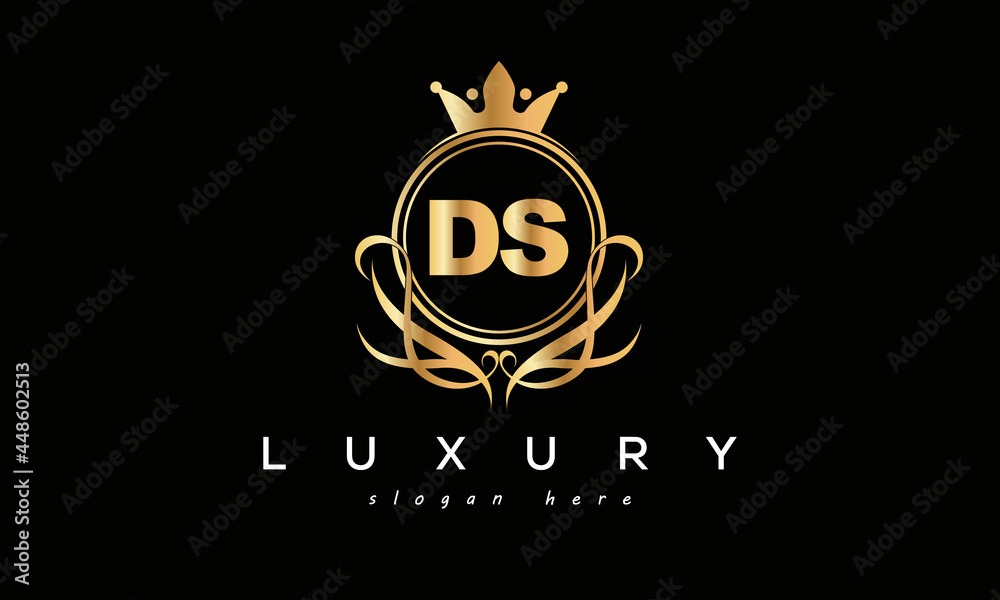 DS royal premium luxury logo with crown