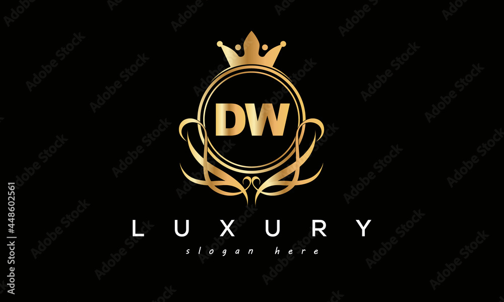 DW royal premium luxury logo with crown