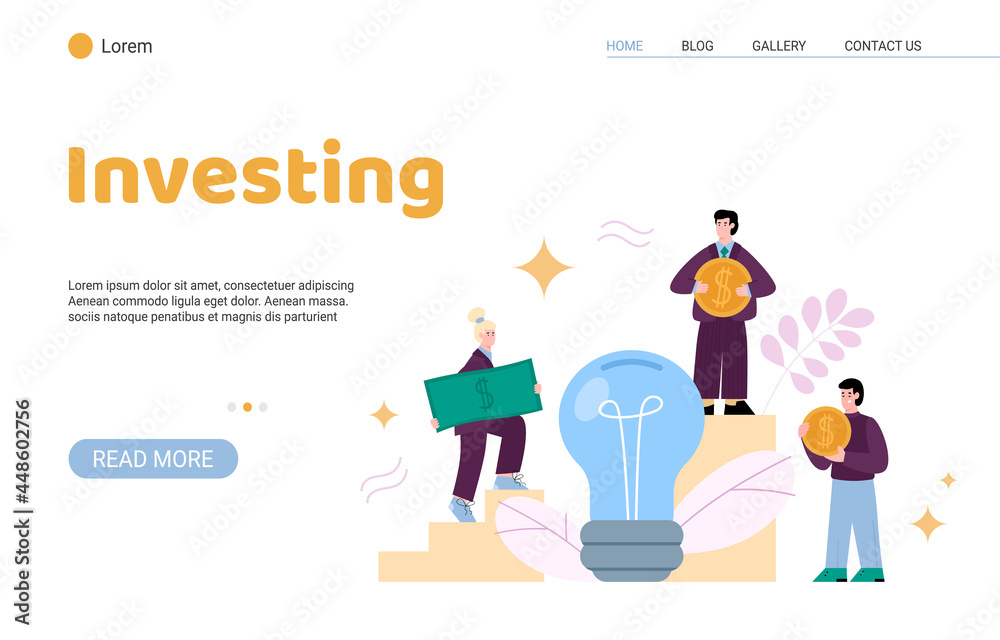 Landing page template for crowdfunding to business ideas, projects or startups