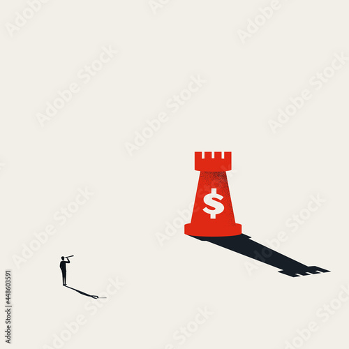 Business investment strategy vector concept. Symbol of financial consulting, profit making. Minimal illustration.