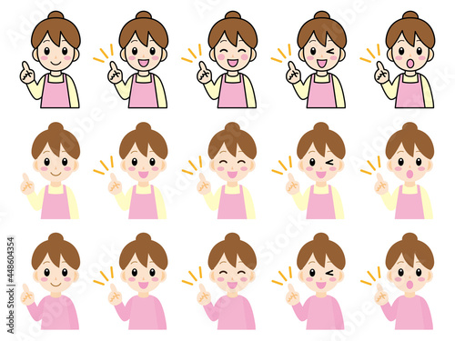 アドバイスする主婦のイラスト＿ベクター