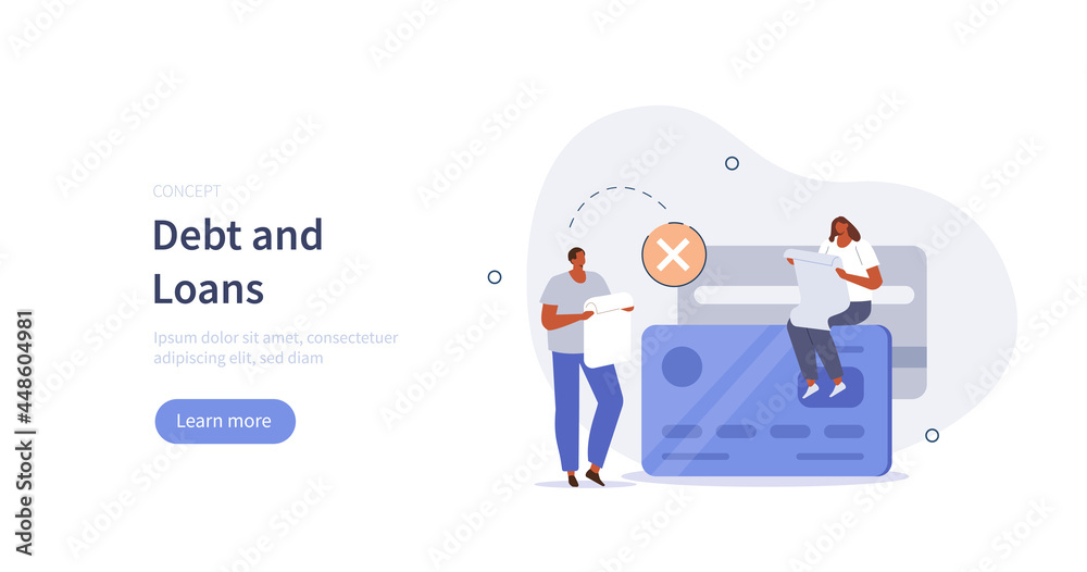 People having problems with blocked credit card, debts and loans. Character making purchase, but getting payment reject. Flat cartoon vector illustration. People having problems with blocked credit card, debts and loans. Character making purchase, but getting payment reject. Flat cartoon vector illustration.