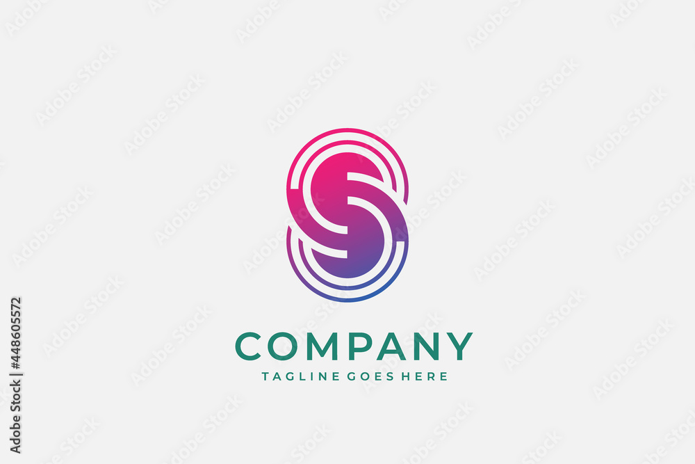 Logotype Letter S logo design element. Creative Modern Monogram Logo  usable for company and identity. industrial. technology . web icon design