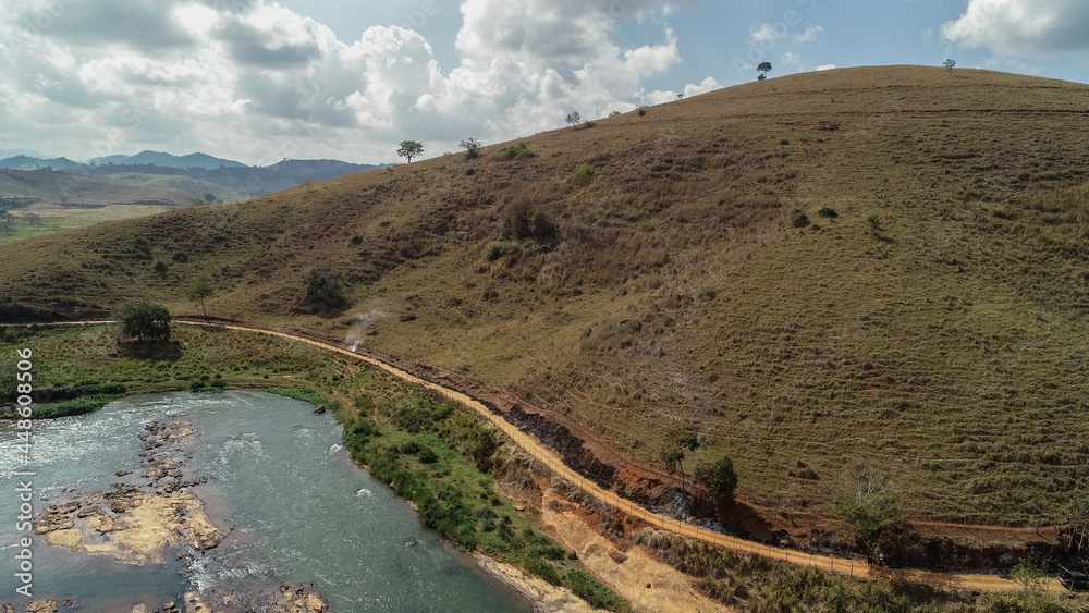 Naklejka premium drought is a problem that is affecting the entire world, in Brazil it is no different. in the interior of Rio de Janeiro, vegetation and climate have changed a lot for some time now. everything is dry