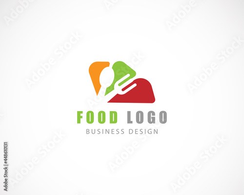 food logo creative design concept web delivery online shop