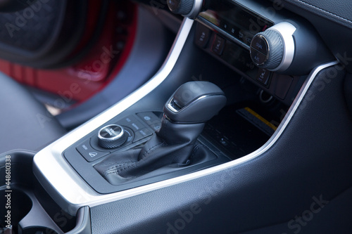 Automatic transmission in the car.The interior of the car. Car accessories.