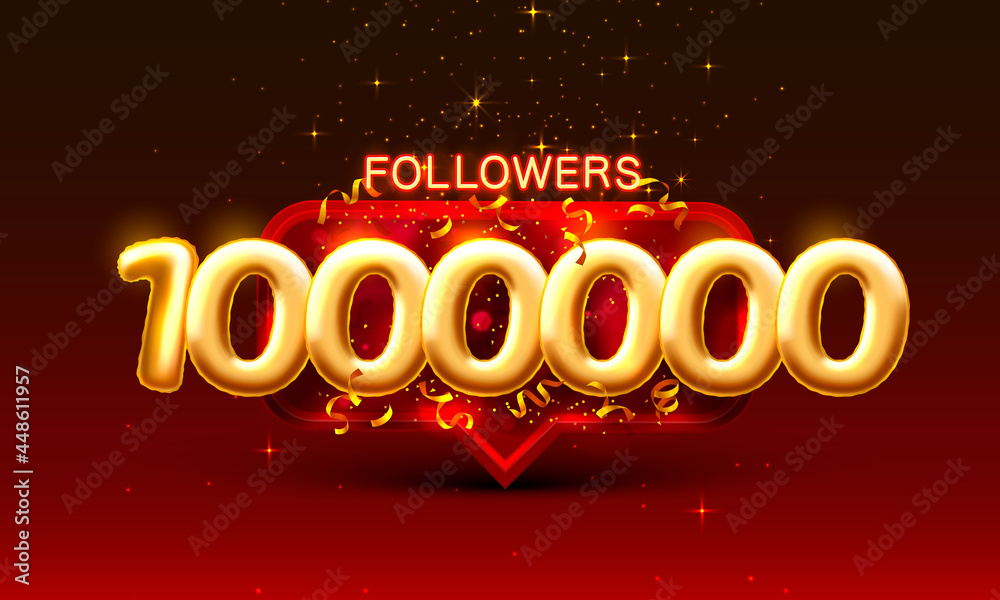Thank you followers peoples, 1000k online social group, happy banner celebrate, Vector